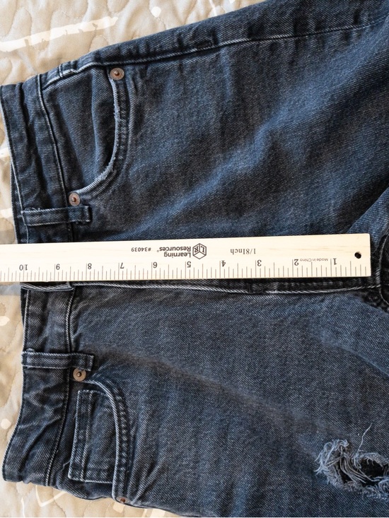 Zara Washed Black Gray High Rise Distressed Denim Stretch Jeans 4 - Picture 7 of 8